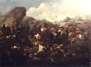 Francesco Maria Raineri Battle among Christians and Turks. Oil-painting, France oil painting artist
